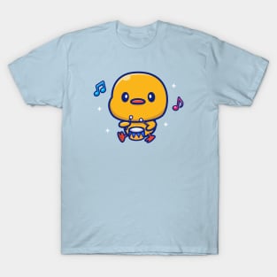 Cute Duck Playing Drum T-Shirt